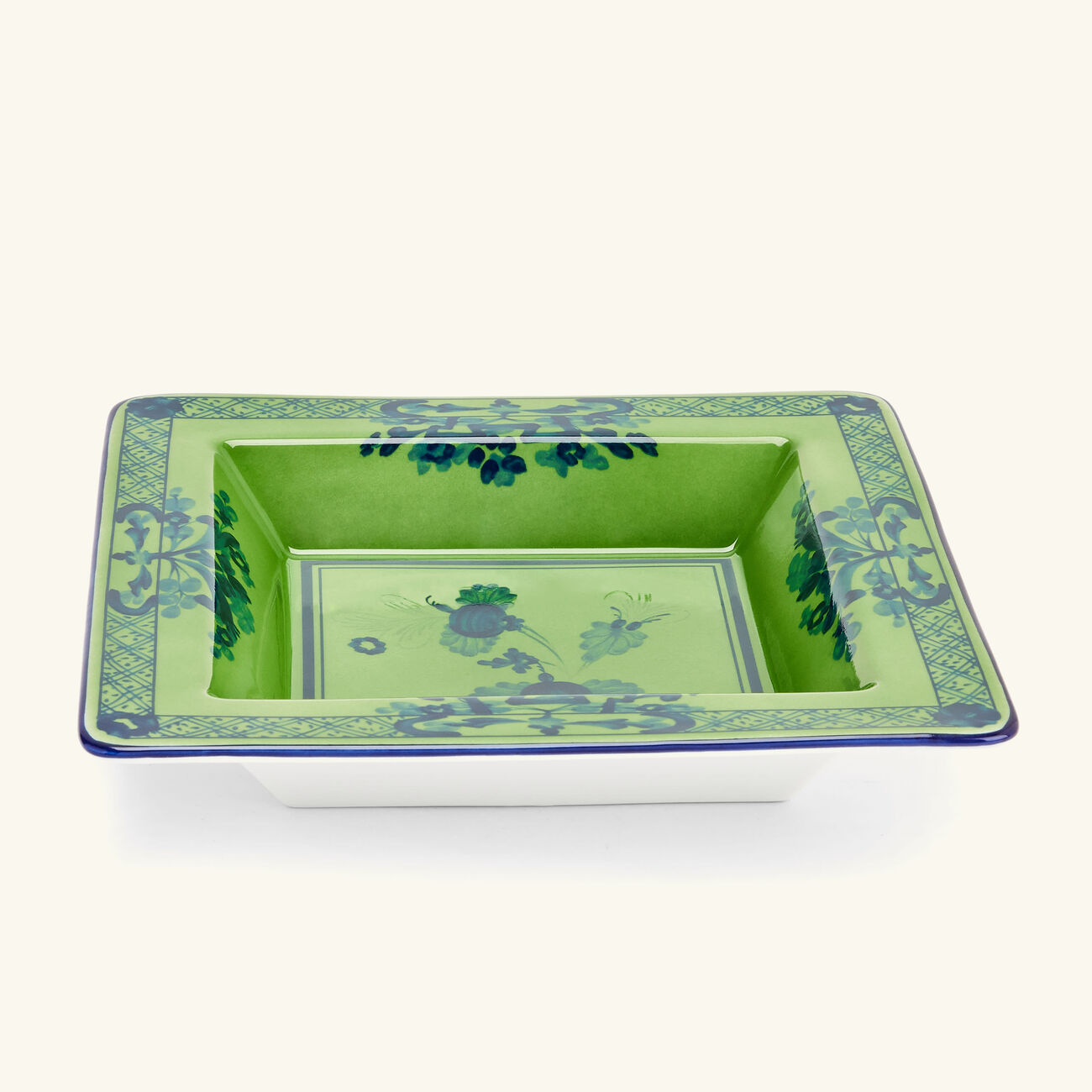 ginori 1735 oriente italiano malachite trinket tray square small green