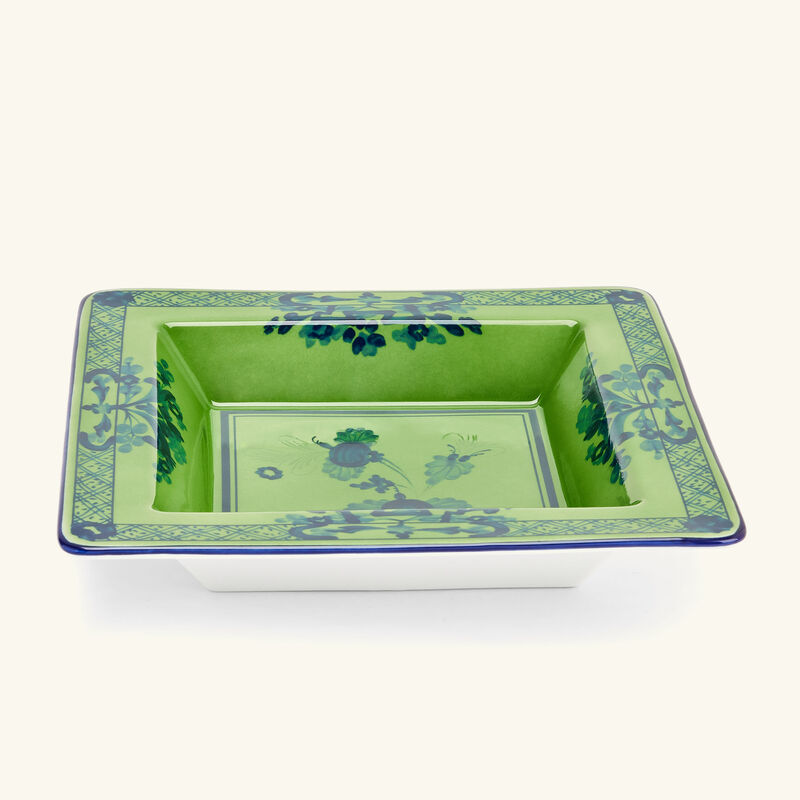 ginori 1735 oriente italiano malachite trinket tray square small green