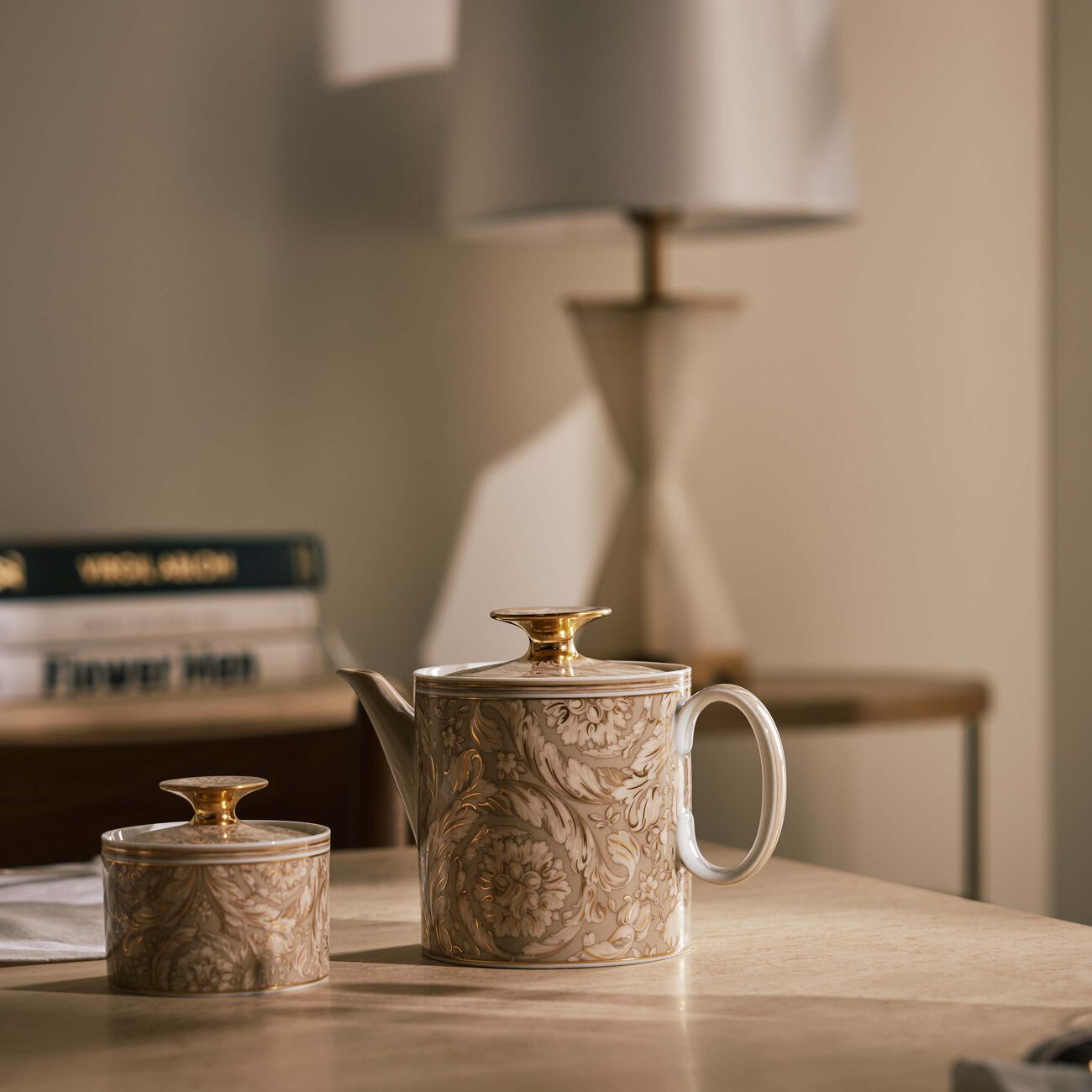 versace barocco beige tea pot 900 ml