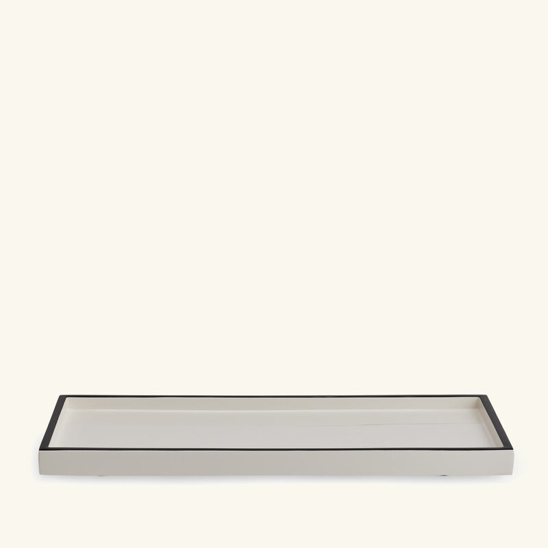 Pacific Connections Black and White Rectangular Bathroom Tray Tanagra