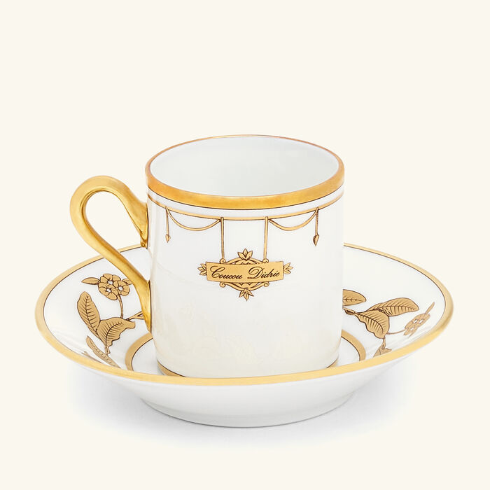 ginori 1735 voli re coucou coffee cup gold