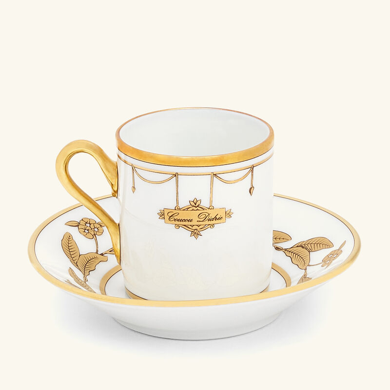 ginori 1735 voli re coucou coffee cup gold