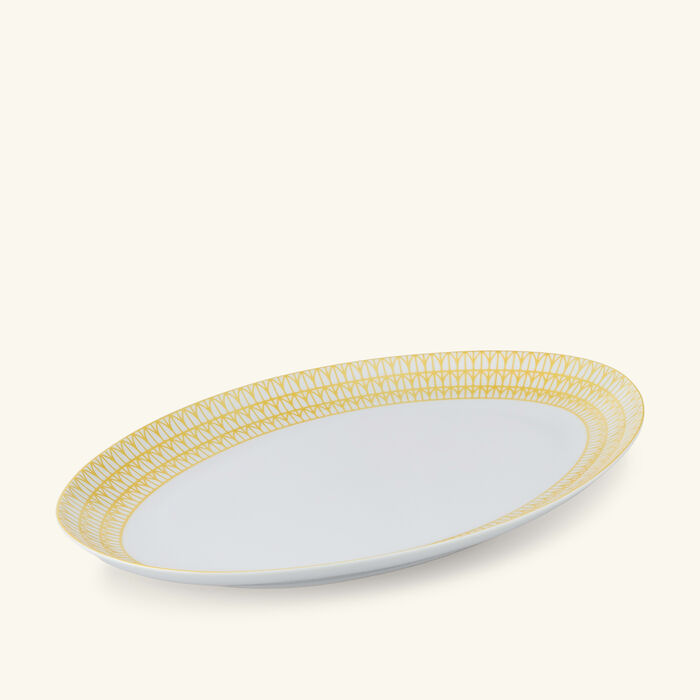 christofle malmaison riviera serving platter oval yellow 38 cm