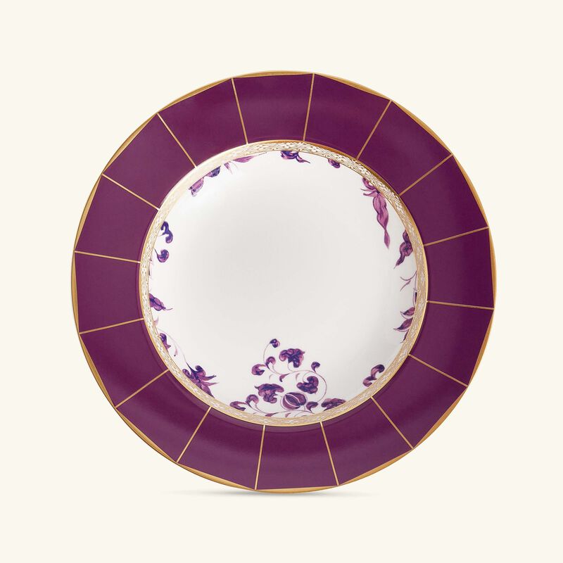 bernardaud prunus soup plate round purple 22cm
