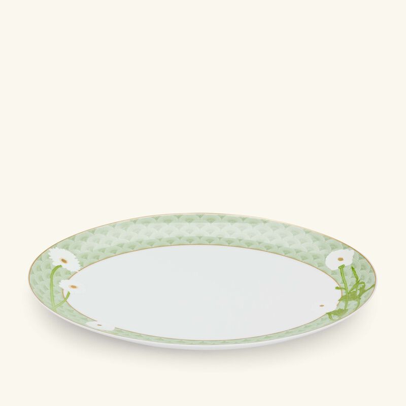 bernardaud praiana serving platter oval green 38cm