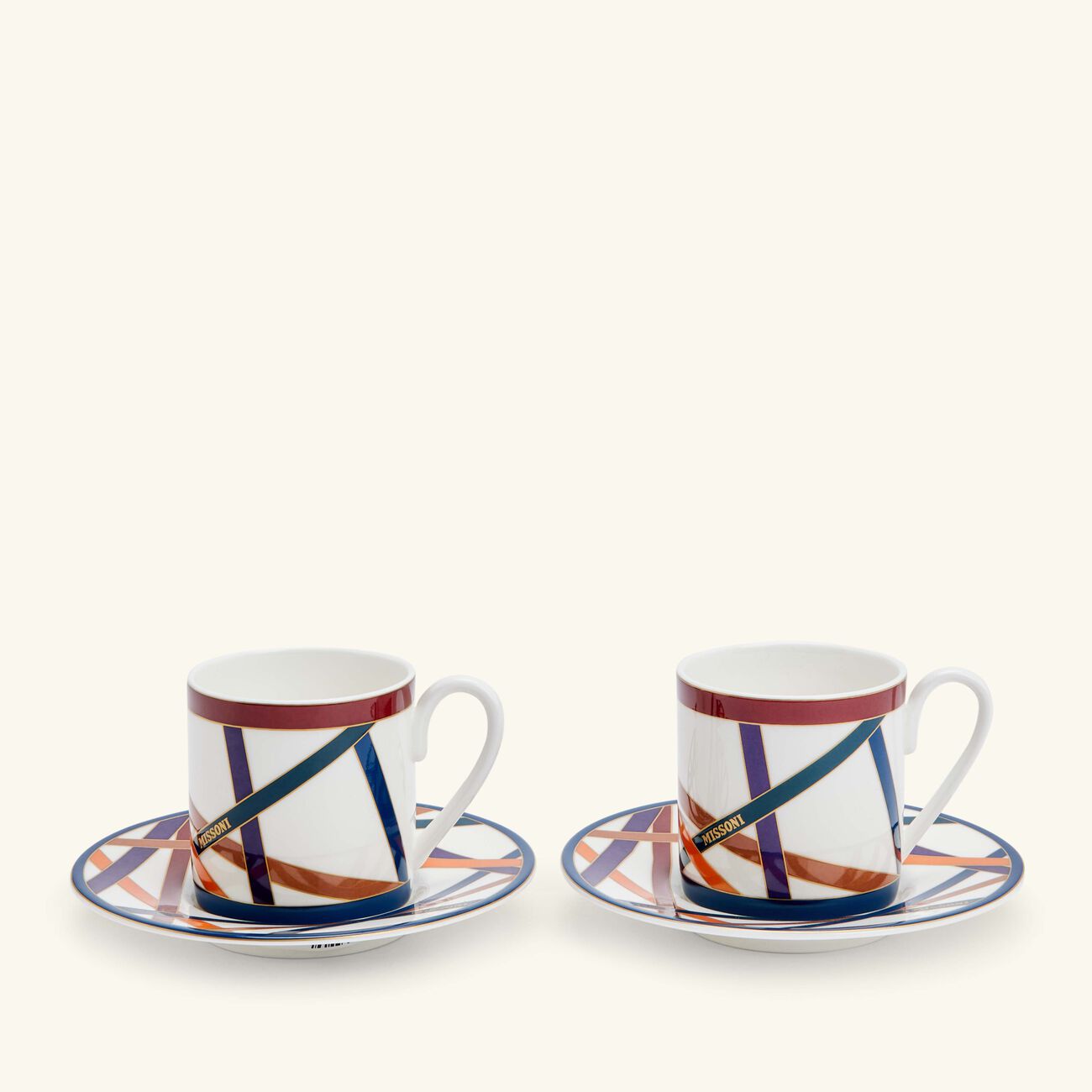 Nastri Coffee Cup & Saucer Pattern Set Of 2 missoni home nastri coffee cup saucer pattern set of 2