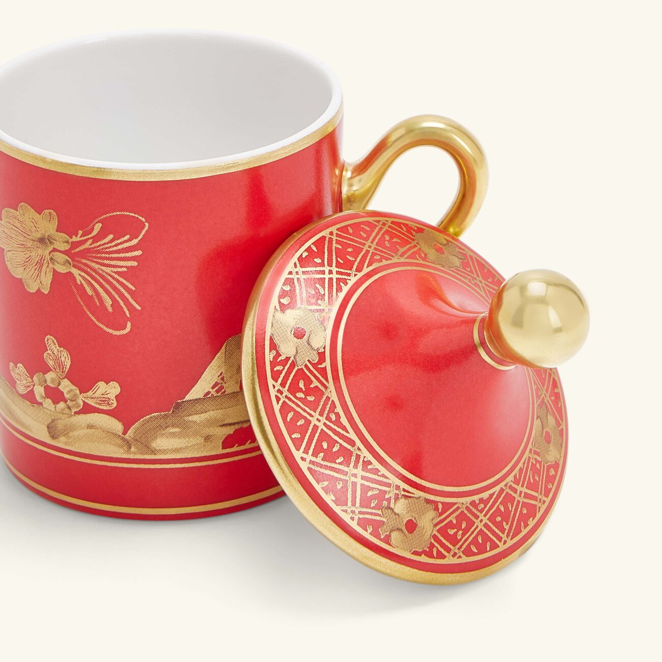 Oriente Italiano Tea Set with Tray Red 7 pieces ginori 1735 oriente italiano tea set with tray red 7 pieces