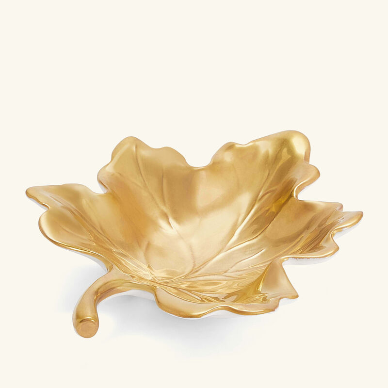 Autumn Fig Leaf Trinket Tray Gold villari autumn fig leaf trinket tray gold