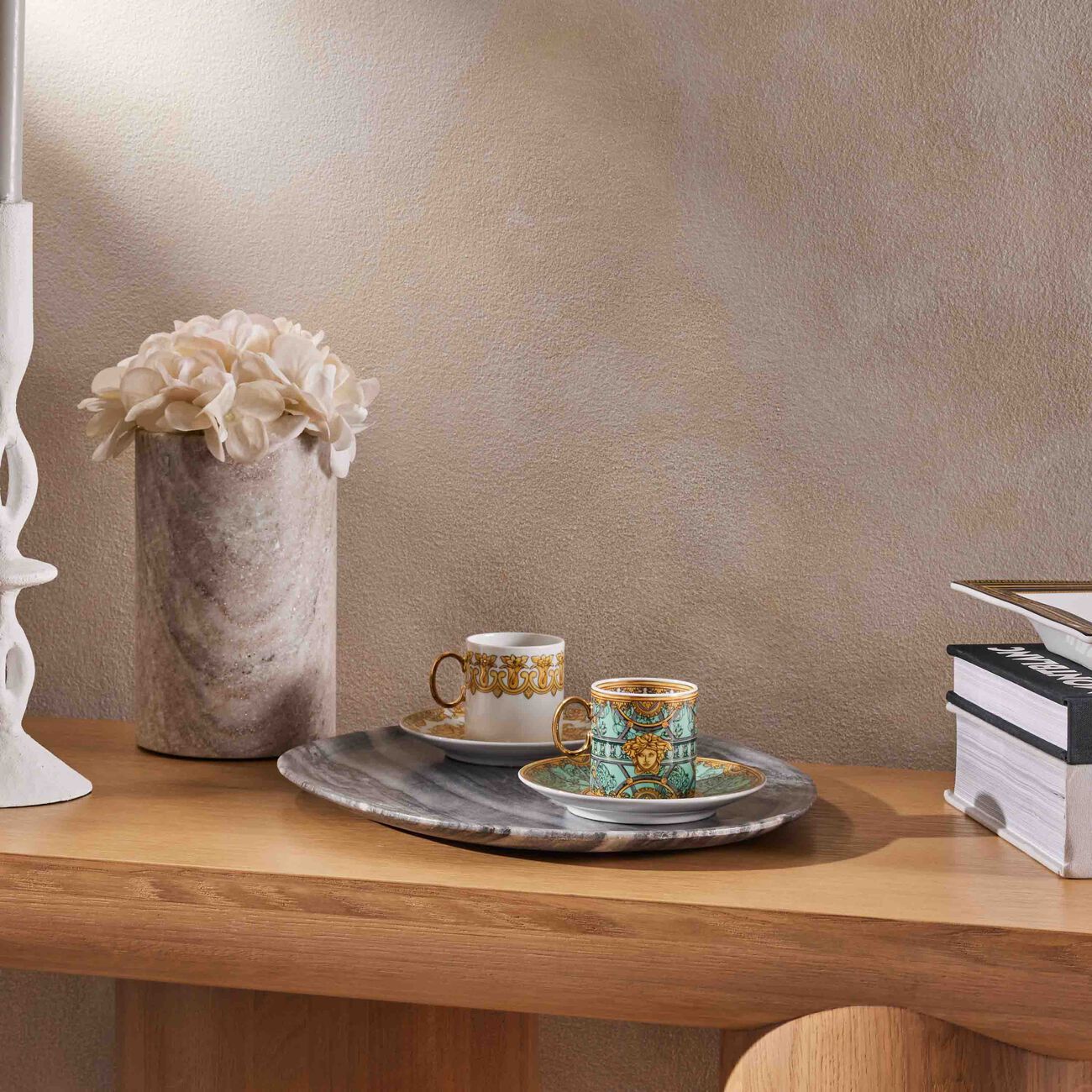 versace scala del palazzo coffee cup   saucer green