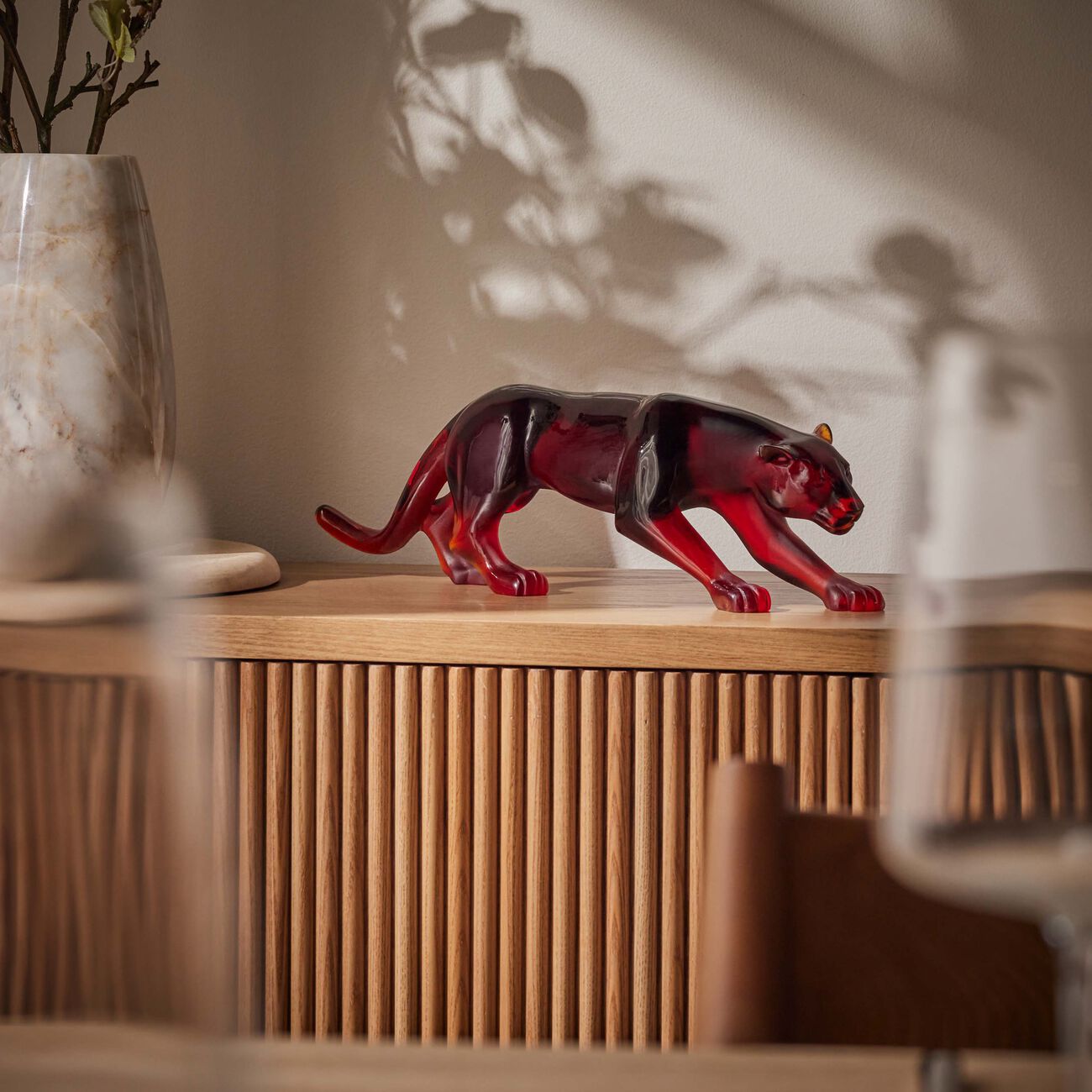 daum panther figurine mini amber