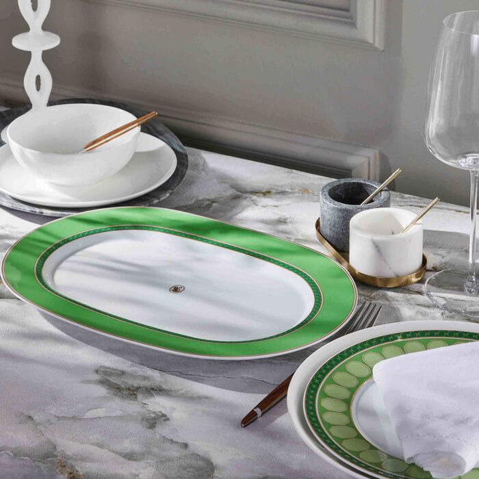 طبق سيغنوم فيرن بيضاوي أخضر 24 سم روزنتال طبق سيغنوم فيرن بيضاوي أخضر 24 سم