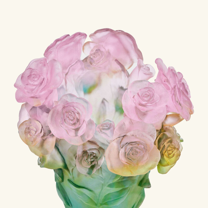 Rose Vase Medium Green daum rose vase medium green