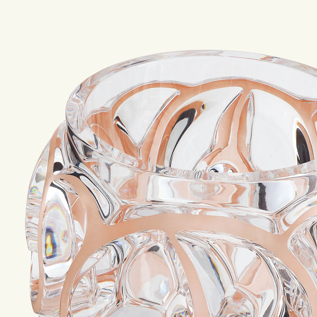 lalique tourbillons vase round medium pink