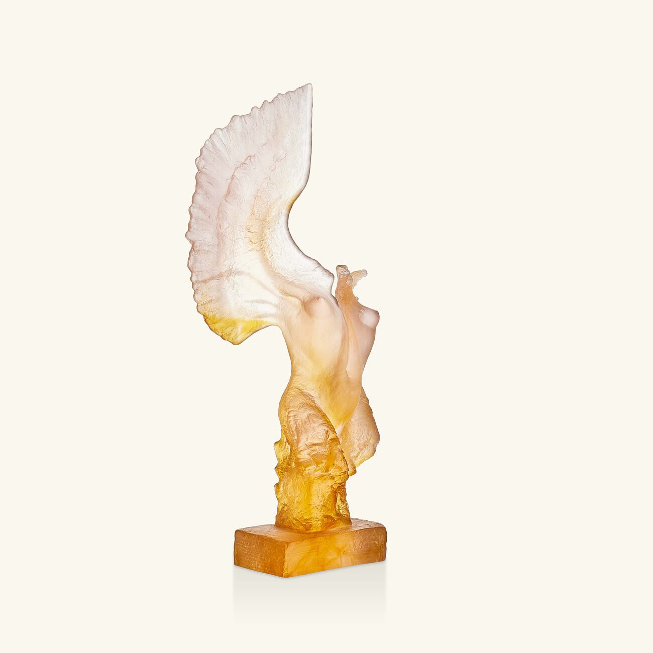 daum alcyone sculpture medium orange limited edition