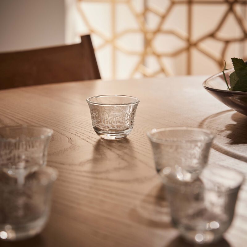 Thuluth Arabic Coffee Cup Clear Set of 6 dimlaj thuluth arabic coffee cup clear set of 6