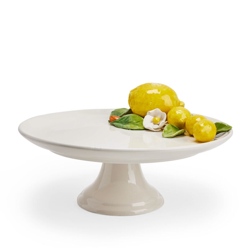 قاعدة كيك خزفية مزيّنة بزخارف على شكل ثمار ليمون, large