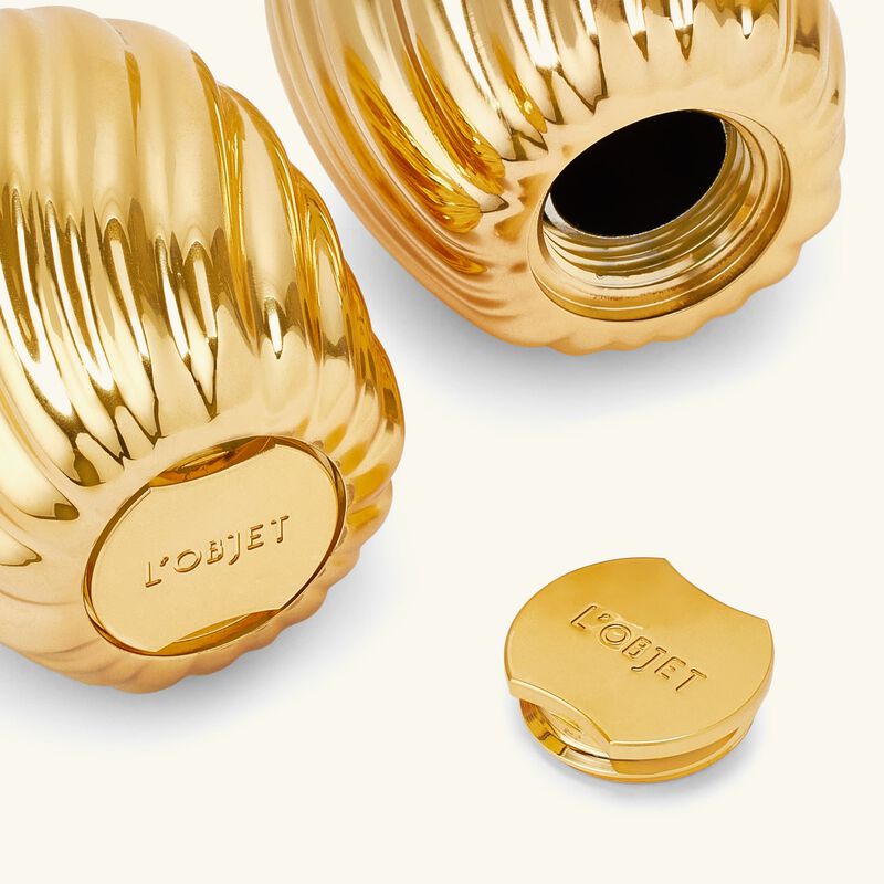 l objet ripple spice jewels salt and pepper shakers gold set of 2