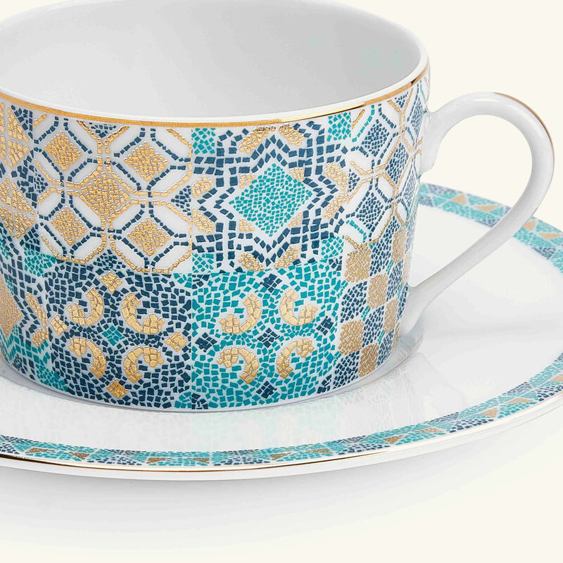 haviland portofino tea cup   saucer blue set of 4