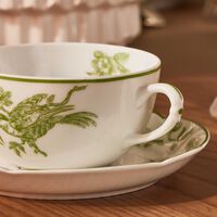 bernardaud albertine tea cup   saucer green set of 2