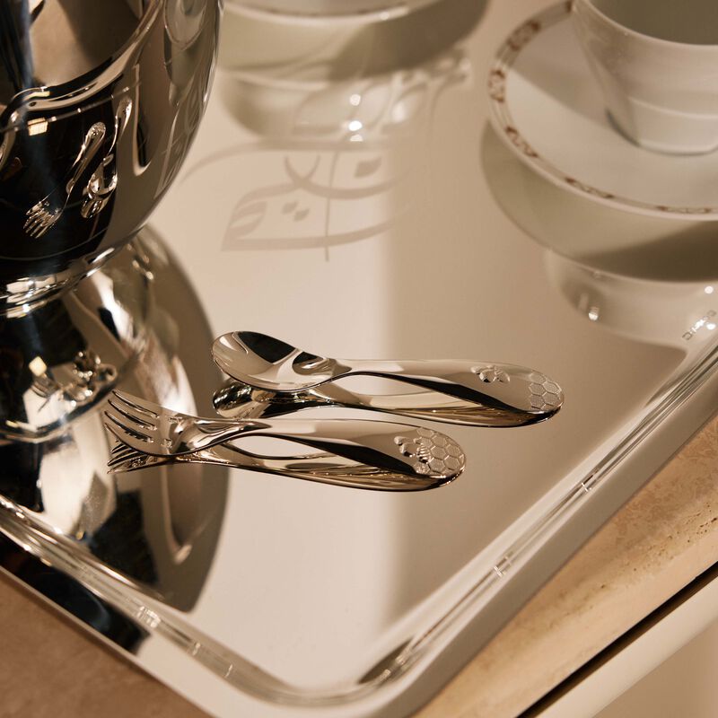 christofle beebee baby flatware silver plated set of 2