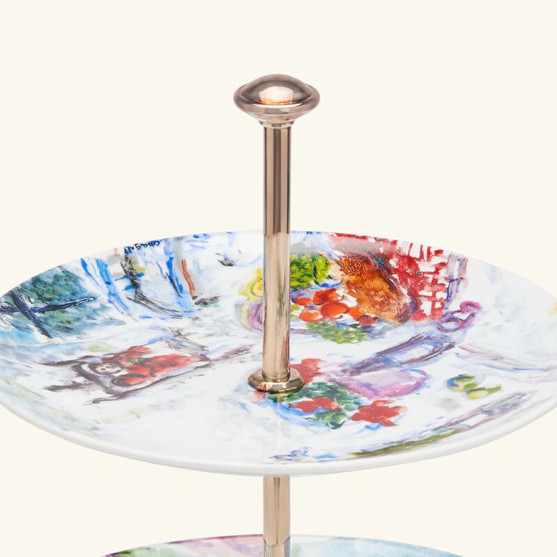 Chagall Bouquet De Fleurs Cake Stand Blue bernardaud chagall bouquet de fleurs cake stand blue
