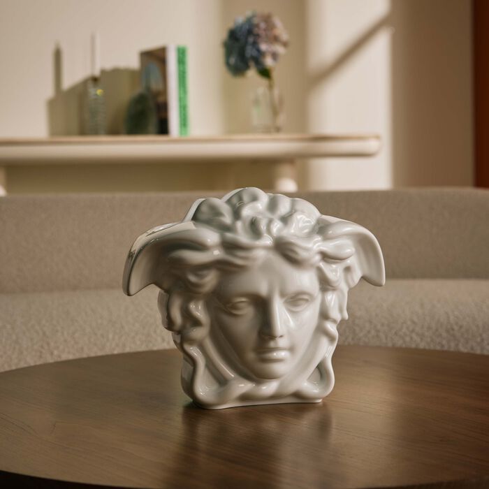 versace medusa grande vase medium white