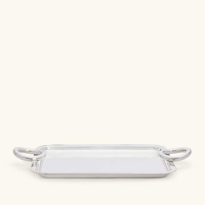 christofle vertigo serving tray with handles rectangular small silver plated