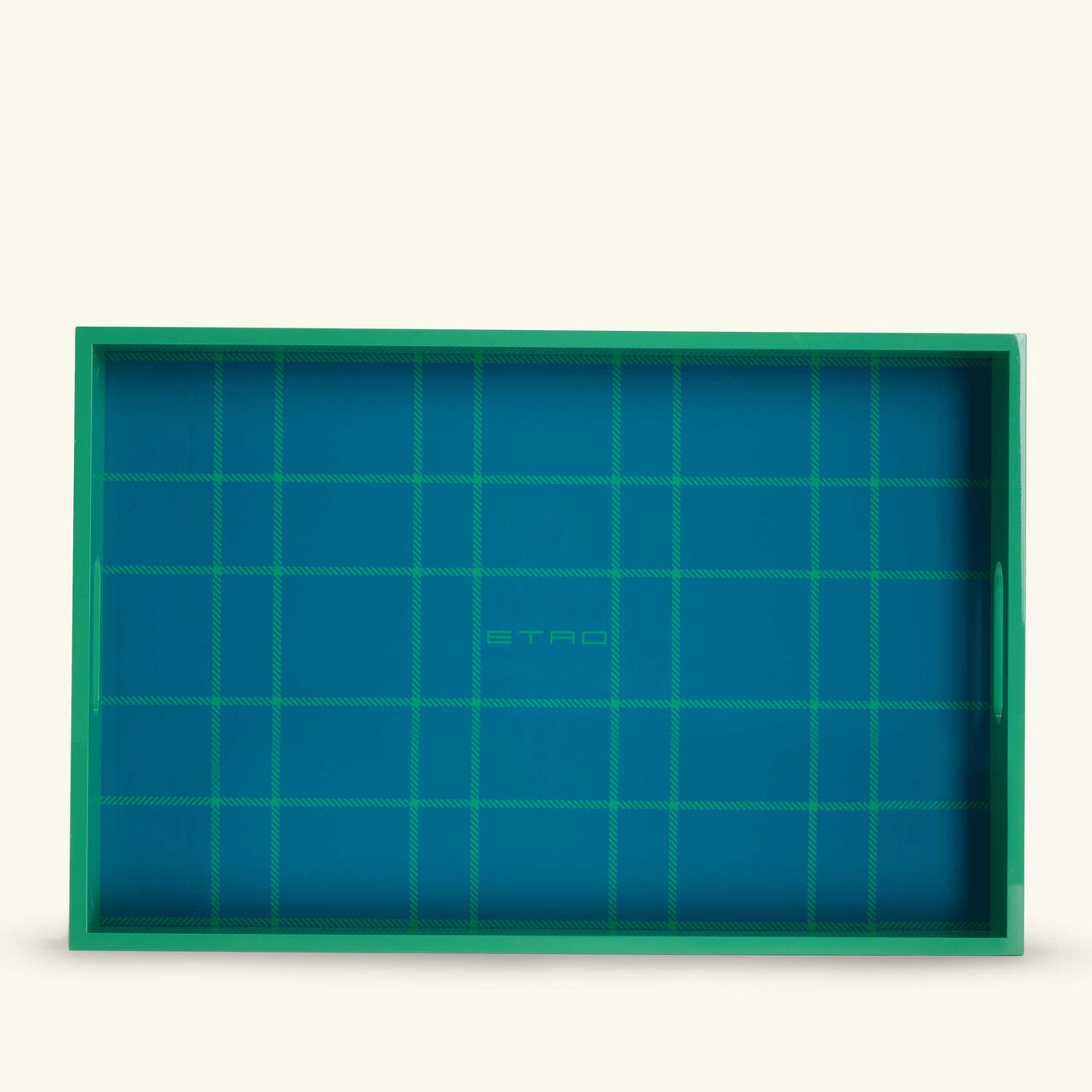 etro tartan tray rectangular large green