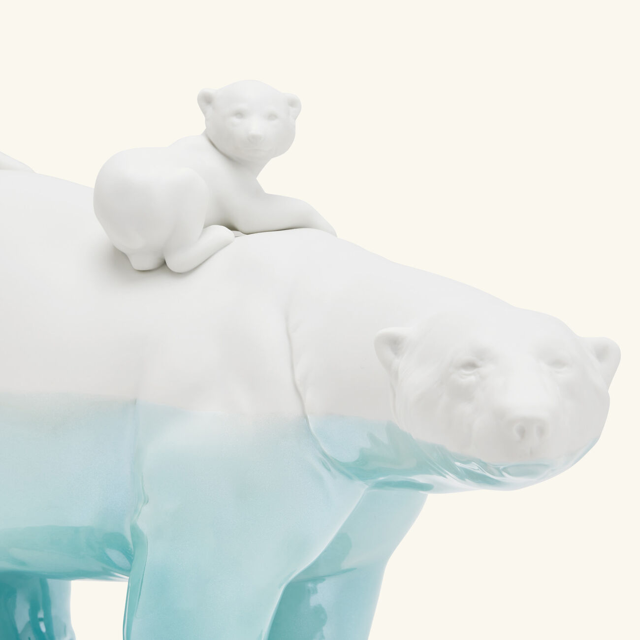 lladro underwater mummy bear and babies sculpture medium white