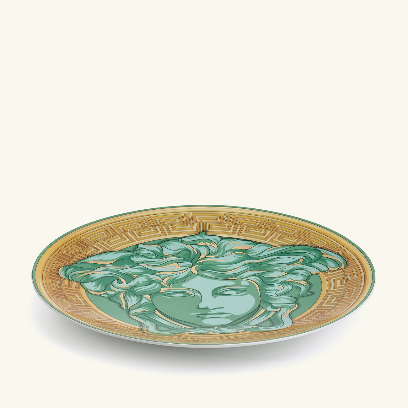 versace medusa amplified green coin charger plate round green 33cm