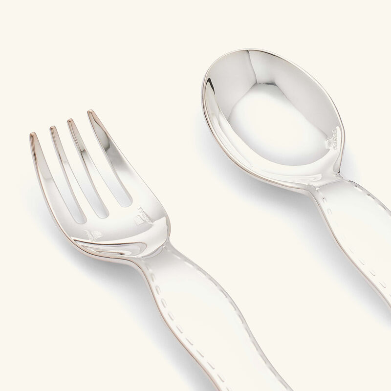 christofle charlie bear two piece baby flatware set silver plated