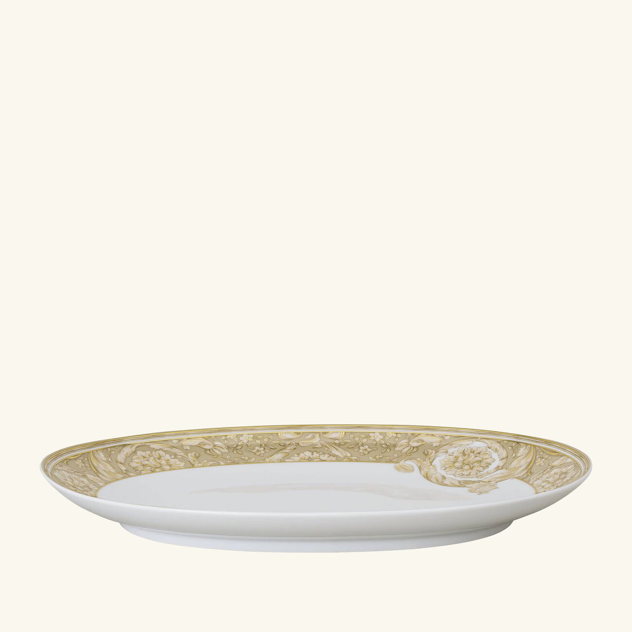 versace barocco beige serving platter oval 33 cm