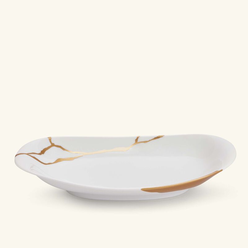 bernardaud kintsugi serving platter oval white 23cm