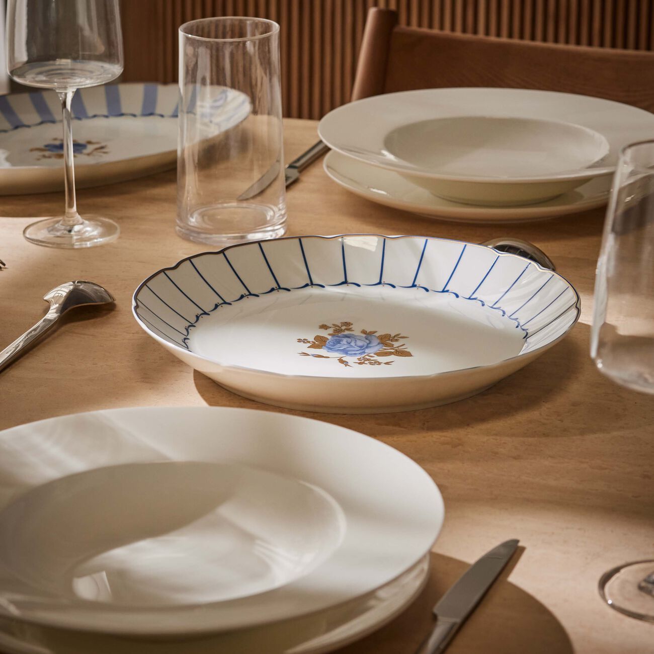 bernardaud brocante serving bowl blue 29cm