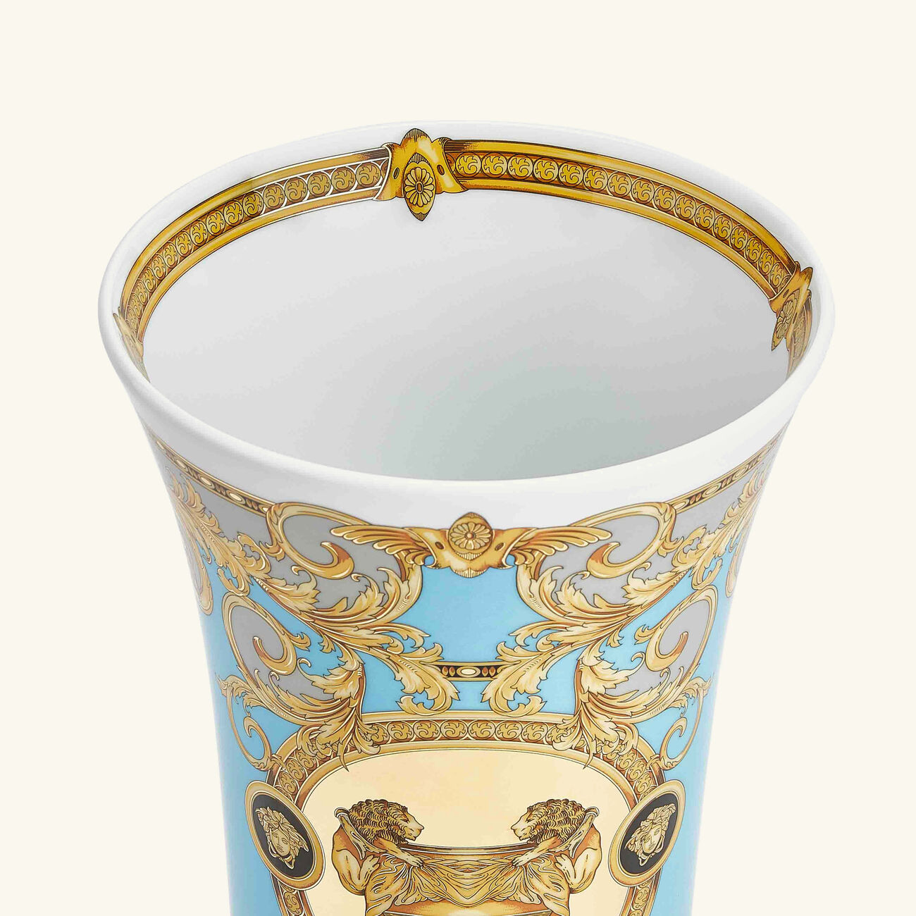 فيرساتشي مزهرية ميدوزا جالا بلو متوسطة زرقاء