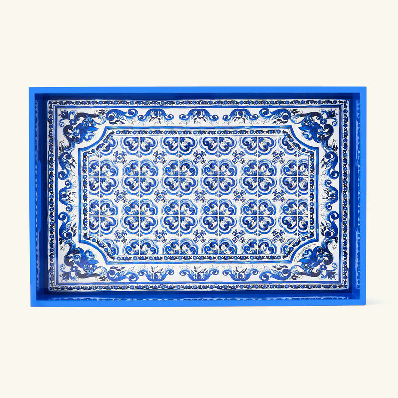 دولتشي أند غابانا كازا صينية بلو ميديترانيو مستطيلة كبيرة زرقاء