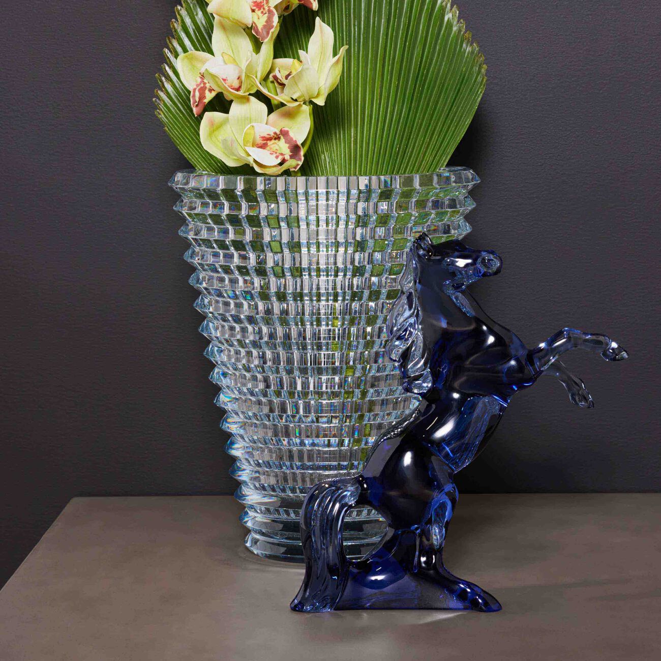 baccarat marengo midnight horse sculpture medium blue