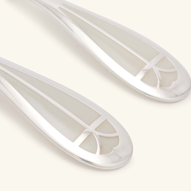 christofle quartz talisman baby flatware white set of 2