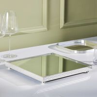 Sève D'argent Serving Tray Square Medium Silver Plated christofle s ve d argent serving tray square medium silver plated