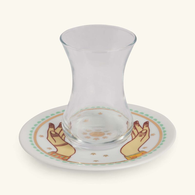 Hessa Tea Cup & Saucer Clear Set Of 6 silsal hessa tea cup saucer clear set of 6