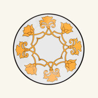 pinto paris jaipur dessert plate round yellow 21cm