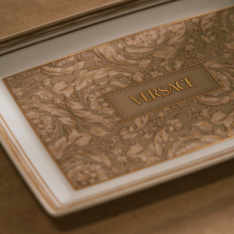 versace barocco beige serving platter 18 cm