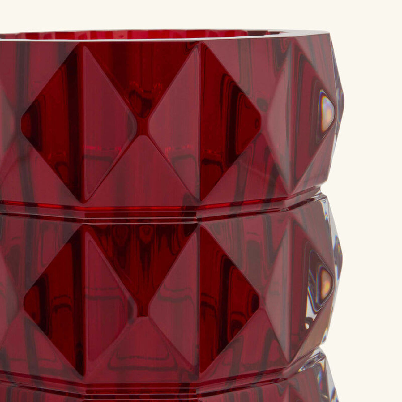 baccarat louxor vase round small red