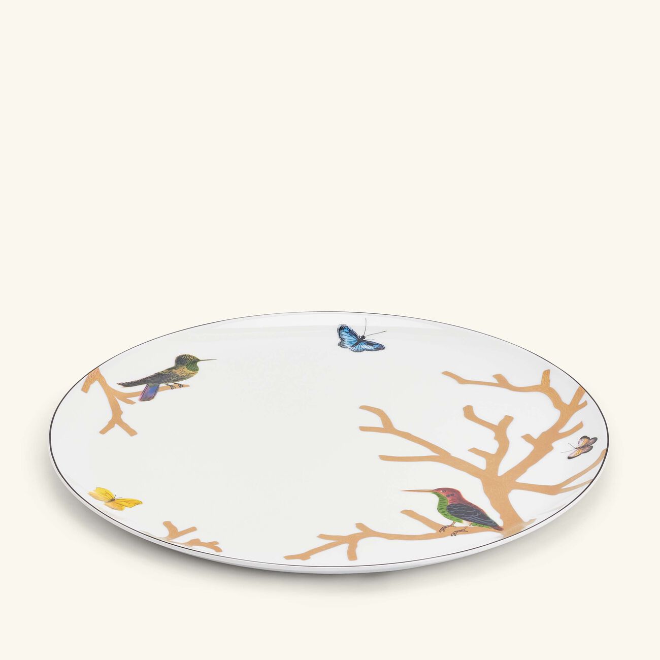 برناردو طبق الضيافة أو زوازو دائري باللون الذهبي 32 سم