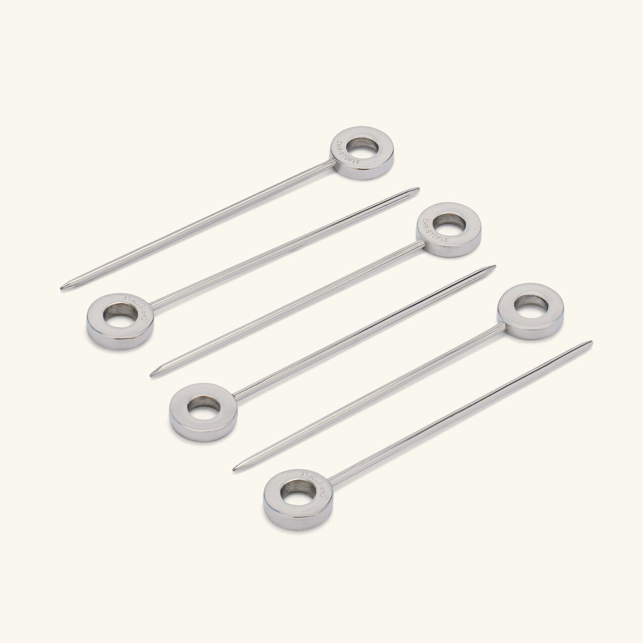 طقم أوه دو كريستوفل مؤلف من 6 أعواد للكوكتيل من الستانلس ستيل