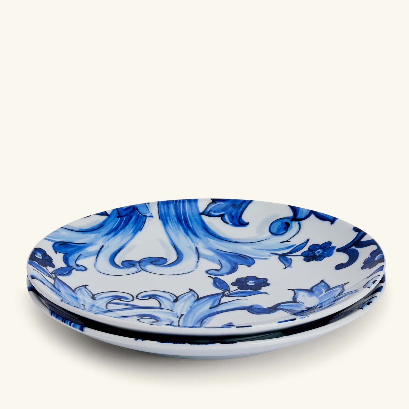 dolce gabbana casa blu mediterraneo fiore piccolo dessert plate blue round 19cm set of 2