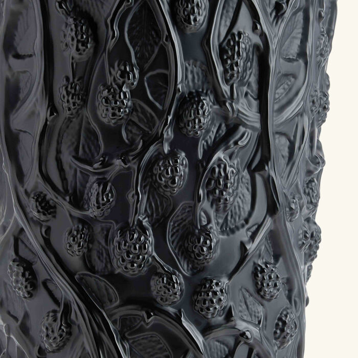 lalique mures vase large black