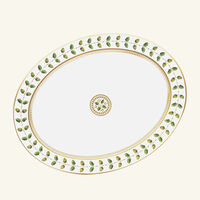 bernardaud constance serving platter oval green 43cm