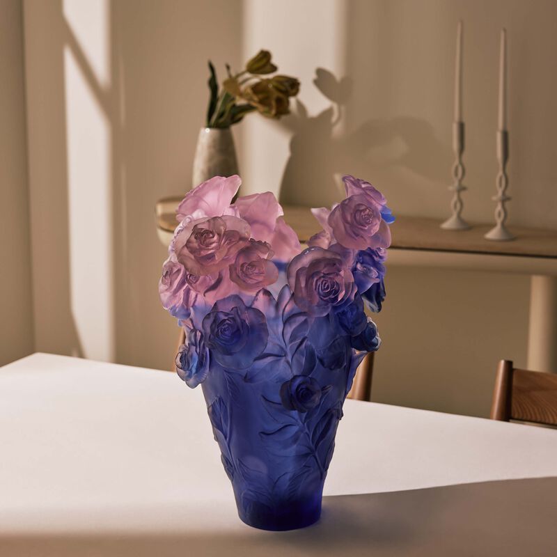 Rose Passion Magnum Vase Large Pink Limited Edition daum rose passion magnum vase large pink limited edition