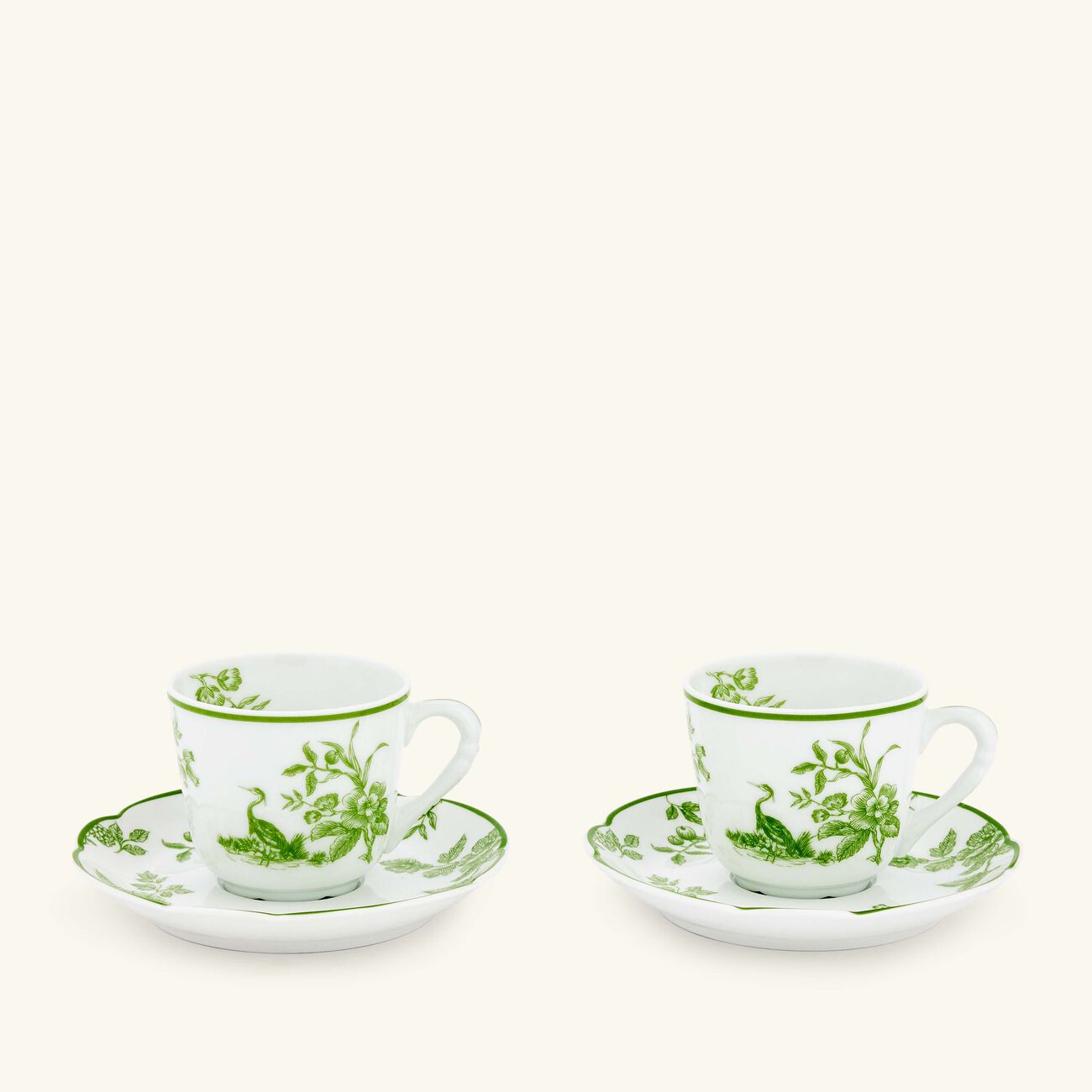 bernardaud albertine coffee cup   saucer green set of 2